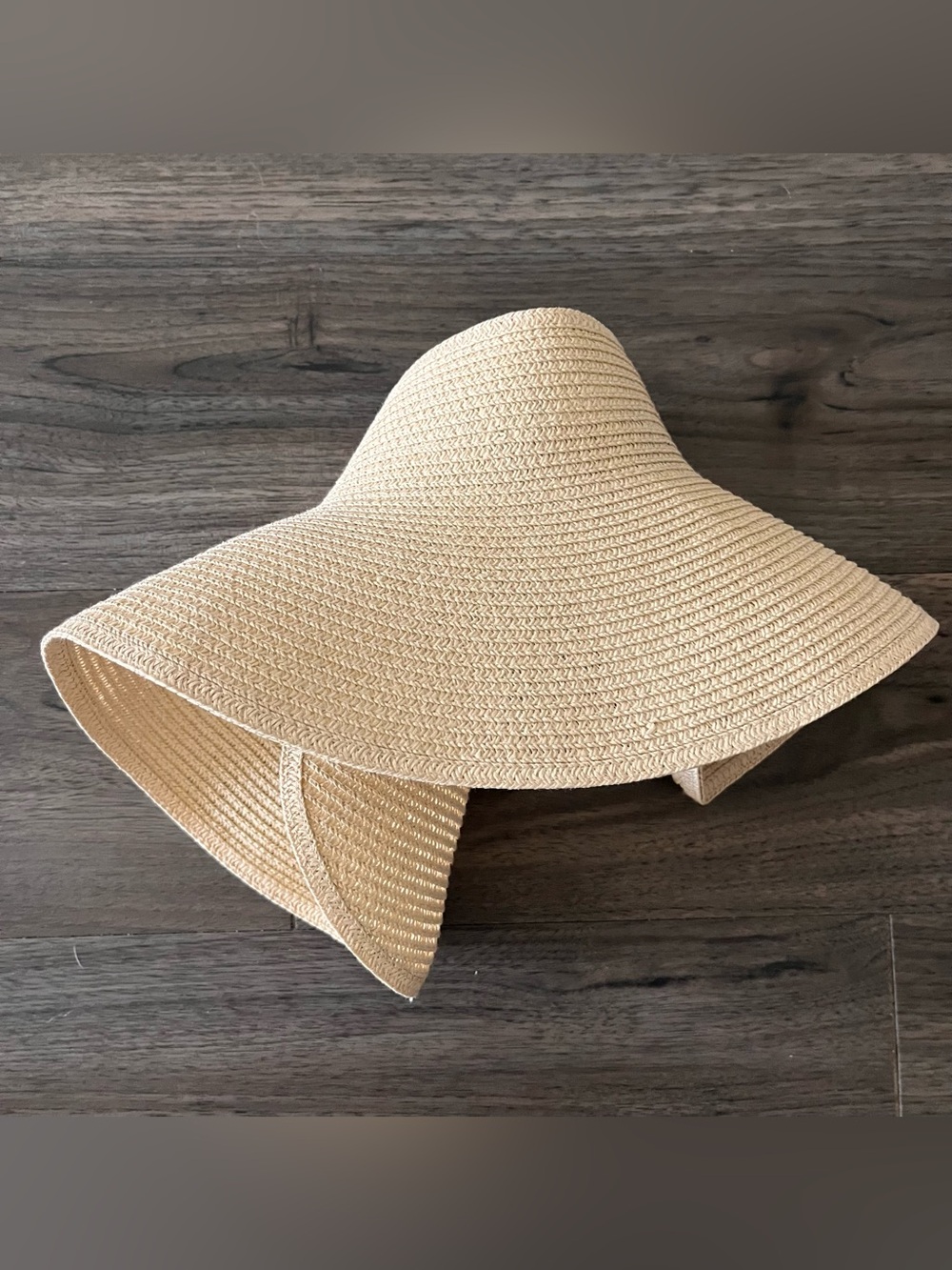 a new day Wide Brim Straw Sun Hat - Adjustable Snap Closure